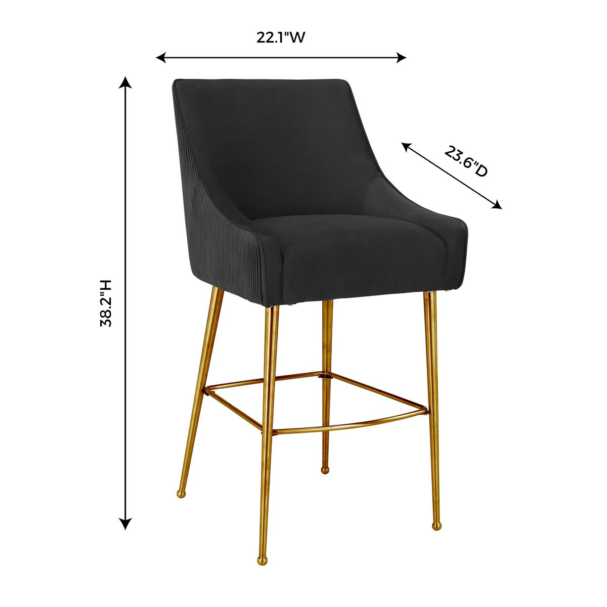 Beatrix Pleated Performance Velvet Stool