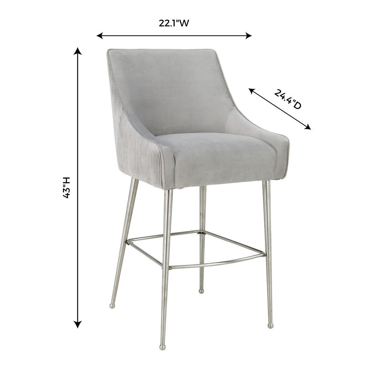 Beatrix Pleated Performance Velvet Stool