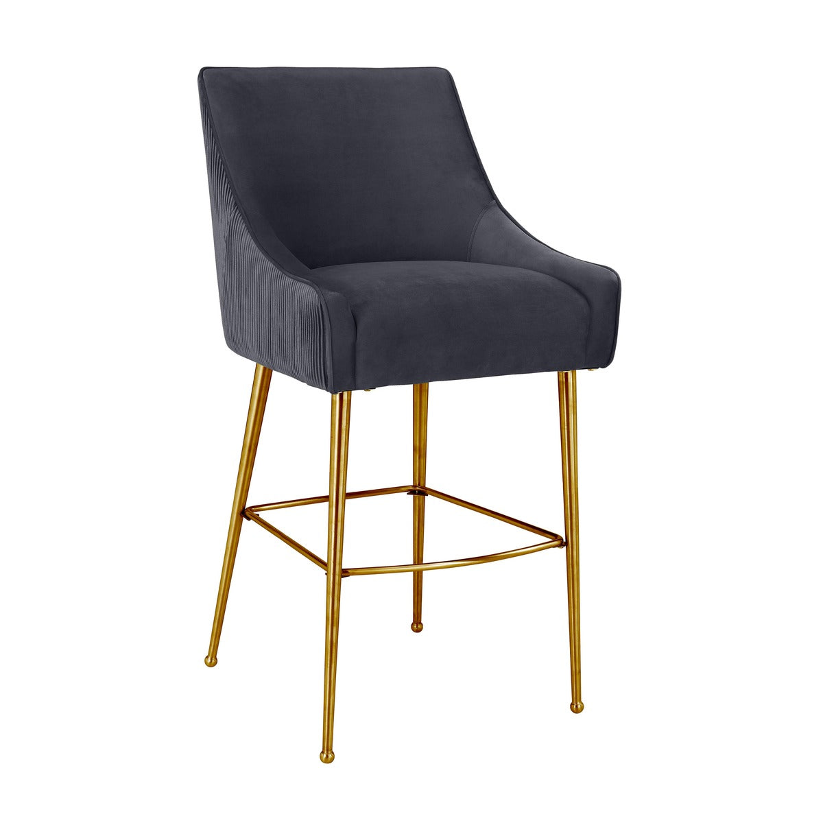 Beatrix Pleated Performance Velvet Stool