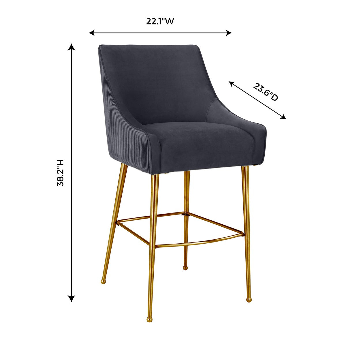Beatrix Pleated Performance Velvet Stool