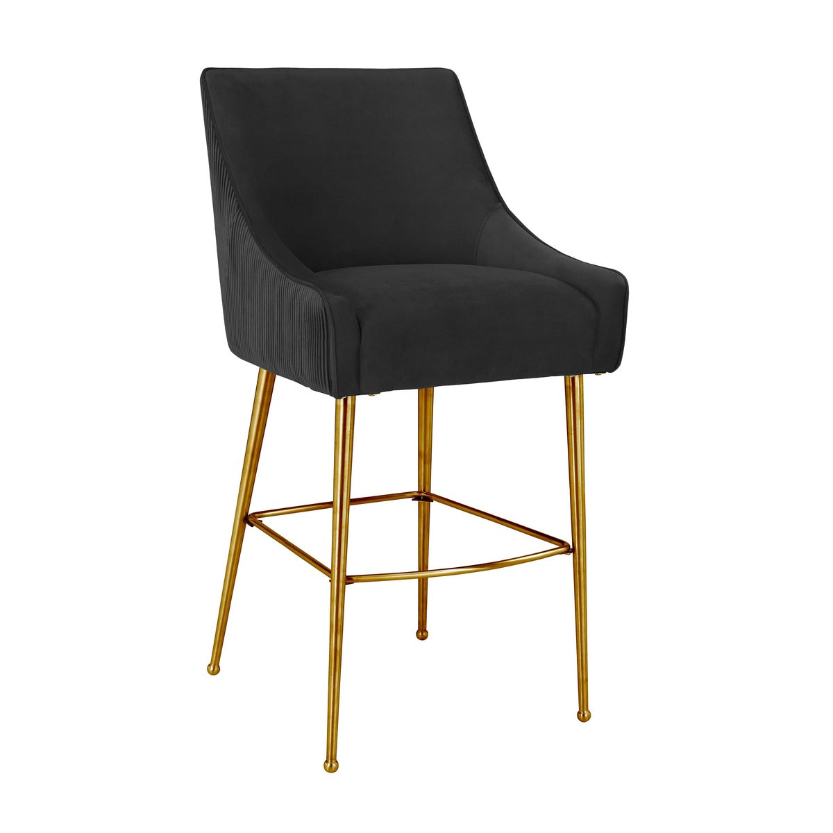 Beatrix Pleated Performance Velvet Stool