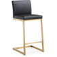 Parma Performance Vegan Leather and Gold Stainless Steel Counter Stool - Set of 2