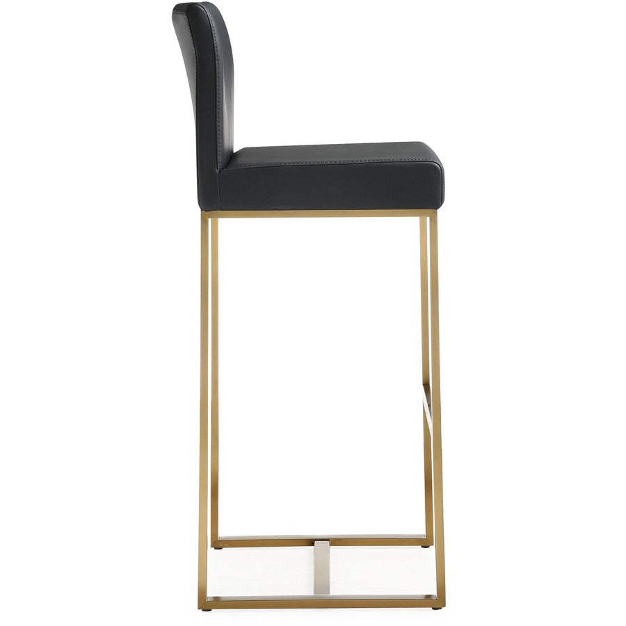 Denmark Performance Vegan Leather Stool with Gold Base - Set of 2