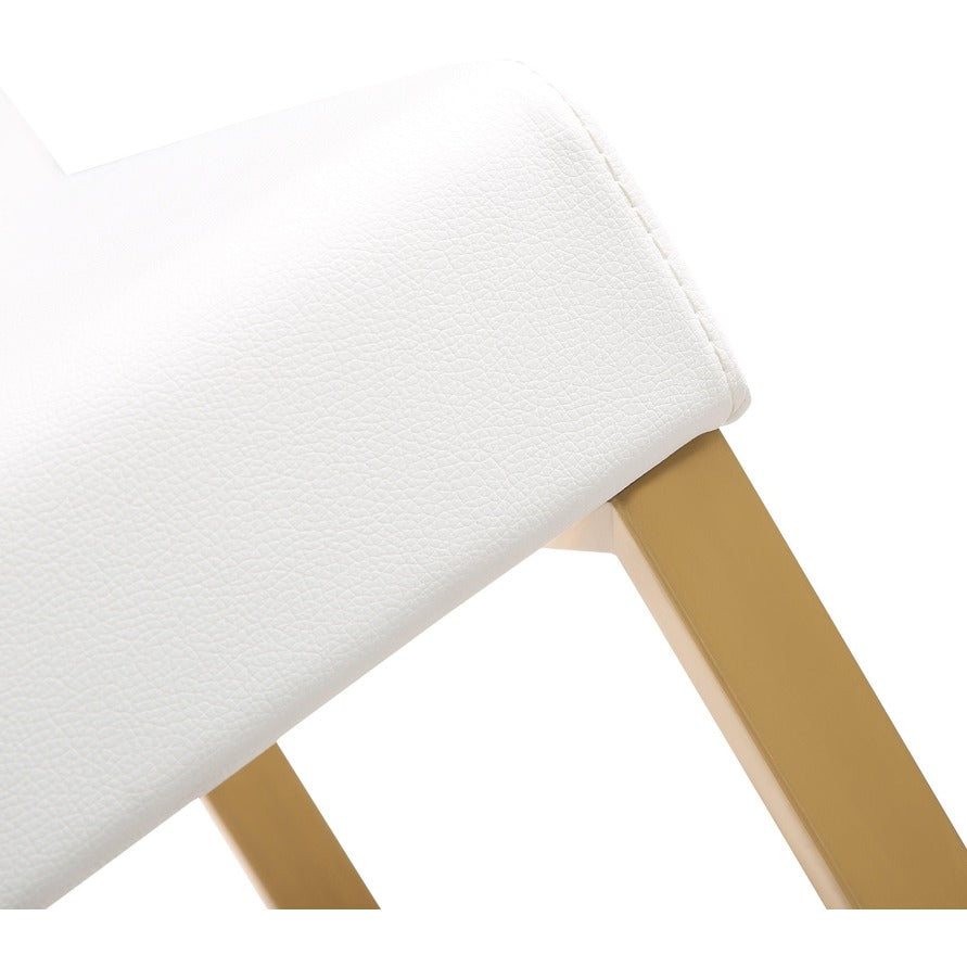 Denmark Performance Vegan Leather Stool with Gold Base - Set of 2